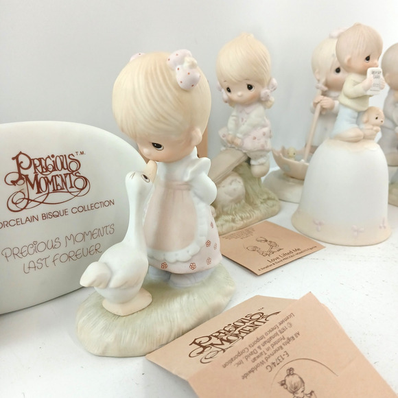 Lot of 8 Vintage 1970s–80s Precious Moments Figurines by Enesco Jonathan & David - Picture 1 of 16